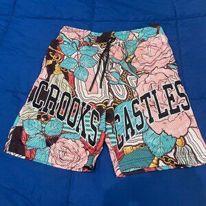 Crooks & Castles Floral Mesh Shorts – Size Small – Multicolor